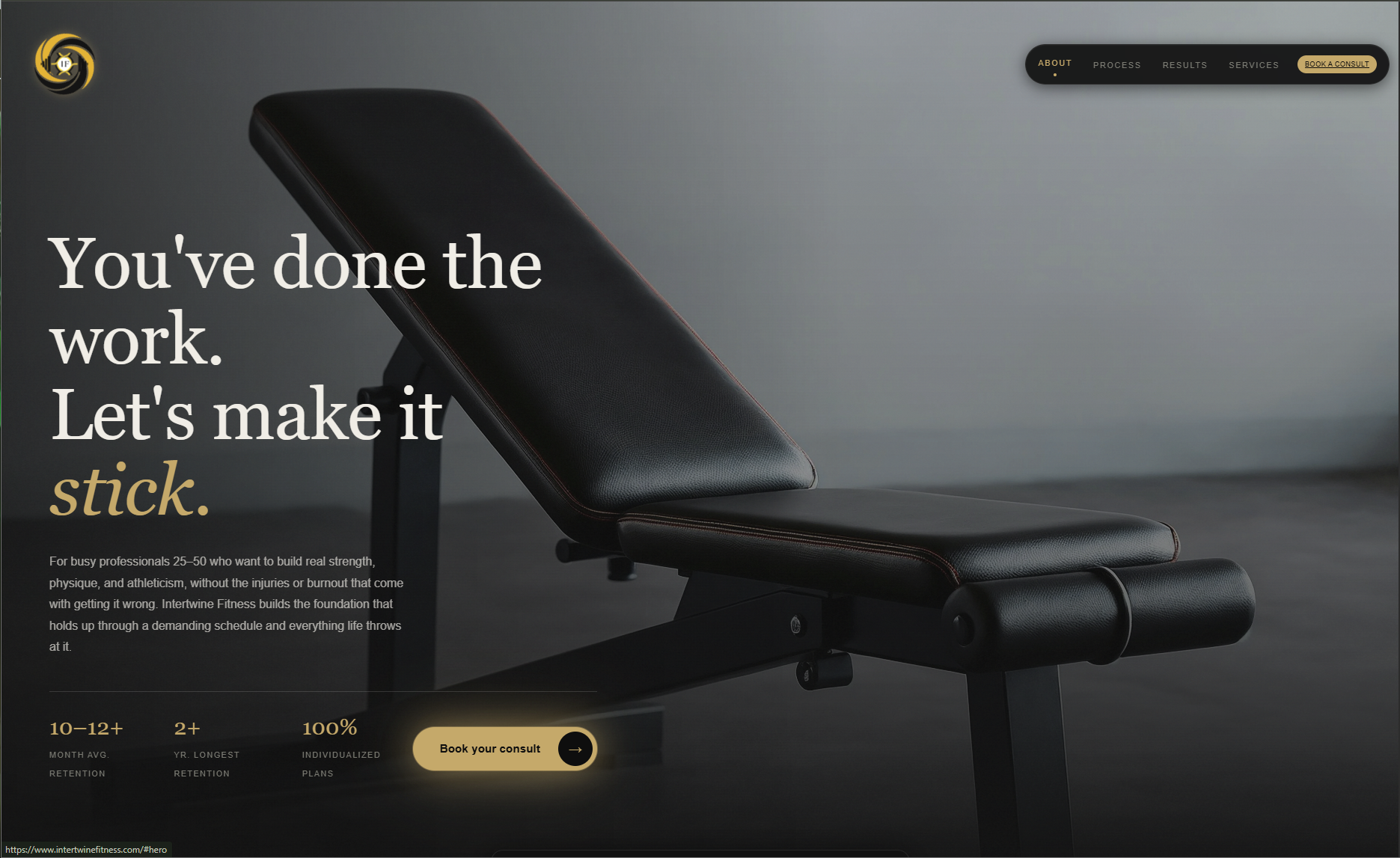Intertwine Fitness website